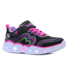 Skechers Heart Lights - Retro Hearts villogó fekete gyerek cipő Méret:30 gyerek cipő
