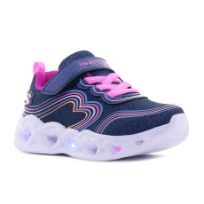 Skechers Heart Lights - Retro Hearts villogó sötétkék baba cipő Méret:21