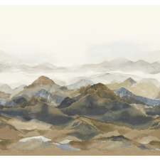 Sketchtwenty3 Arany-Barna Hegyvidéki Panoráma Tapéta – Akvarell Tájkép Luxus Faldekor tapéta, díszléc és más dekoráció