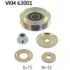 SKF Szíjtárcsa/vezetőgörgő, hosszbordás szíj VKM 63001