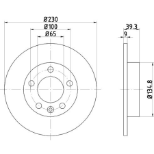 Skoda Roomster hátsó féktárcsa (230mm, hűtetlen) - Textar autóalkatrész