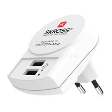 Skross hálózati töltő 2 USB aljzat (12W) FEHÉR (1.302421) mobiltelefon kellék