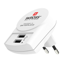 Skross hálózati töltő 2 USB aljzat (5V / 2400mA) FEHÉR (1.302421) (1.302421) mobiltelefon kellék