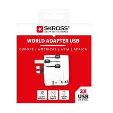 Skross PRO Light világutazó hálózati átalakító USB-Ax2 (1.302460) (1.302460) kábel és adapter