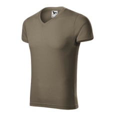  Slim Fit V-neck póló férfi army S