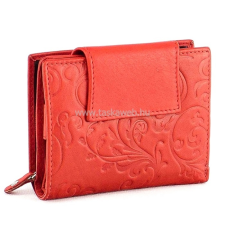 SLM nyomott mintás, piros, széles nyelves női bőr pénztárca NY03 pénztárca