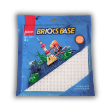 Sluban 16x16 cm-es alaplap építőjátékokhoz - fehér barkácsolás, építés