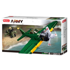 Sluban Army WWII - A6M Zero vadászrepülőgép és légvédelmi üteg építőjáték készlet barkácsolás, építés