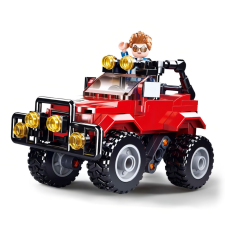 Sluban építőkészlet Town M38-B0902 Jeep piros 135 db (LEGO kompatibilis) barkácsolás, építés