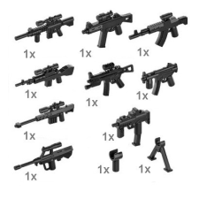 Sluban katonai építőjáték kiegészítő szett - 11 db-os csomag barkácsolás, építés