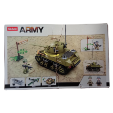 Sluban SÉRÜLT CSOMAGOLÁS! BONTATLAN! Sluban Army WWII - M5 Stuart könnyű harckocsi építőjáték készlet barkácsolás, építés