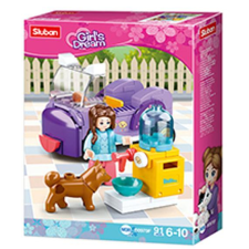 Sluban Sluban Girls Dream - Autó kutyaetetővel autópálya és játékautó