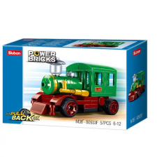 Sluban Sluban Power Bricks - Hátrahúzható gőzmozdony autópálya és játékautó