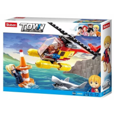 Sluban Town - Surf Beach Patrol Helikopteres mentőakció építőjáték készlet barkácsolás, építés