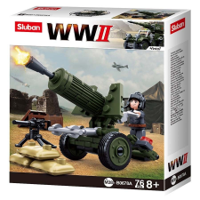 Sluban WWII - 4 in 1 szövetséges tüzérség építőjáték készlet barkácsolás, építés