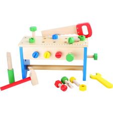 Small foot Fa munkaasztal és szerszámos doboz 2 az 1-ben barkácsolás