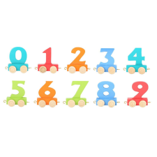 Small foot fa vonat kocsi számokkal színes 1 db 9 kreatív és készségfejlesztő