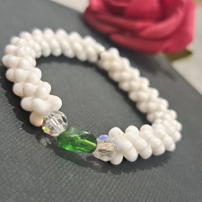  Smaragd kővel díszített porcelán karkötő 1 cm-es karkötő