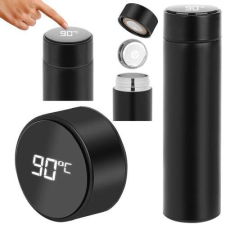 SMART LED kijelzős Termosz - 500ml - Fekete termosz