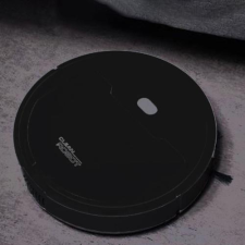 Smart robotporszívó, padlótisztító készülék kiegészítőkkel, fekete porszívó