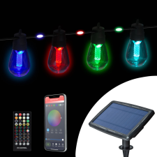 Smart szolár fényfüzér - 84+15 db RGB LED - 14,5 m - bluetooth kültéri világítás