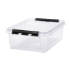 SMARTSTORE Műanyag tárolódoboz, 21 liter, fekete fogantyúkkal, smartstore "classic 24", átlátszó