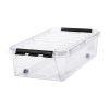 SMARTSTORE Műanyag tárolódoboz, 31 liter, fekete fogantyúkkal és görgőkkel, SMARTSTORE "Classic 35", átlátszó