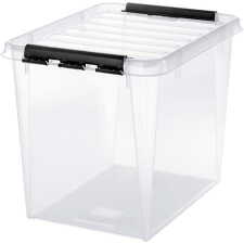 SMARTSTORE Műanyag tárolódoboz, 52 liter, fekete fogantyúkkal, SMARTSTORE "Classic 50", átlátszó bútor