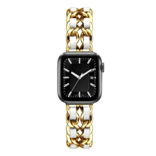 Smartwatcherz Apple Watch Ladies Rozsdamentes Acél Szíj - Arany Fehér, 40/41/42mm okosóra kellék