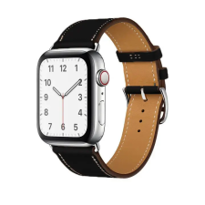 Smartwatcherz Apple Watch Leather Fit Bőr Szíj - Fekete, 44/45/46/49mm okosóra kellék