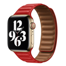 Smartwatcherz Apple Watch Mágneses Bőr Szíj - Piros, 40/41/42mm okosóra kellék