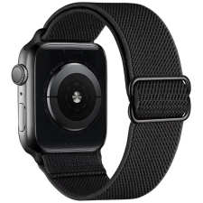 Smartwatcherz Apple Watch Rugalmas Szövet Szíj - Fekete, 44/45/46/49mm okosóra kellék