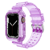 Smartwatcherz Átlátszó Szilikon Apple Watch Szíj és Tok - Lila, 44/45/46mm