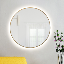 Smartwoods Bright tükör 70x70 cm kerek világítással arany 5904107900223 fürdőszoba kiegészítő