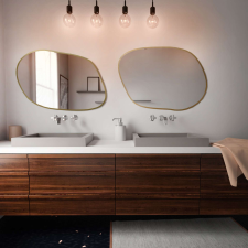 Smartwoods Tiny Borderbright tükör 70x50 cm világítással arany 5904107903118 fürdőszoba kiegészítő