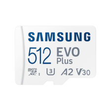 SMG PCC SAMSUNG Memóriakártya, EVO Plus microSD kártya (2021) 512GB, CLASS 10, UHS-1, U3, V30, A2, + Adapter, R130/W memóriakártya