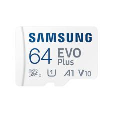 SMG PCC SAMSUNG Memóriakártya, EVO Plus microSD kártya (2021) 64GB, CLASS 10, UHS-1, U1, V10, A1, + Adapter, R130/W memóriakártya