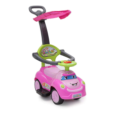 SMILE Beülős autó tolókarral napfénytetővel PINK lábbal hajtható járgány