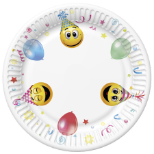 Smiley Icons&Balloons papírtányér 8 db-os 22,7 cm party kellék