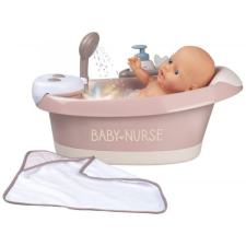 Smoby Baby Nurse: Baba fürdőkád és hidromasszázs-zuhanyzó - rózsaszín játékbaba felszerelés