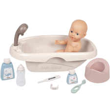 Smoby Baby Nurse: Játékbaba fürdető szett - Rózsaszín (8 darabos) baba