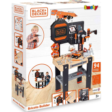 Smoby Black &amp;amp; Decker Bricolo Builder játék szerelőasztal daruval, fúrógéppel és 94db kiegészí... barkácsolás