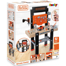 Smoby Black &amp;amp; Decker Bricolo Center játék szerelőasztal fúrógéppel és 92db kiegészítővel barkácsolás