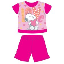 Snoopy rövid ujjú nyári pamut baba pizsama - pink - 80 gyerek hálóing, pizsama