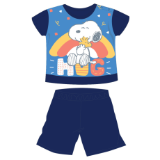  Snoopy rövid ujjú nyári pamut baba pizsama - sötétkék - 98