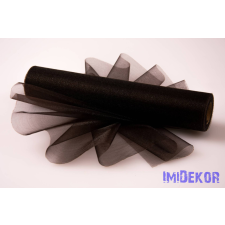 Snow Organza 23,5cm x 10m dekorációs anyag - Fekete dekorációs kellék