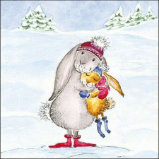 Snow rabbits papírszalvéta 33x33cm, 20db-os papírárú, csomagoló és tárolóeszköz