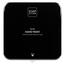  Soap-In-A-Box fényes fekete szappan adagoló, előlap fürdőszoba kiegészítő