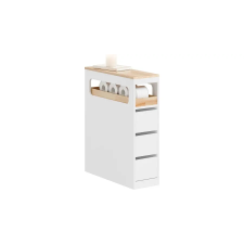  Sobuy fehér mobil tárolószekrény három fiókkal–65×23×82 cm fürdőszoba bútor