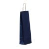 Sodrott füles italtasak, italtartó papírtáska 14x39+8 cm kék